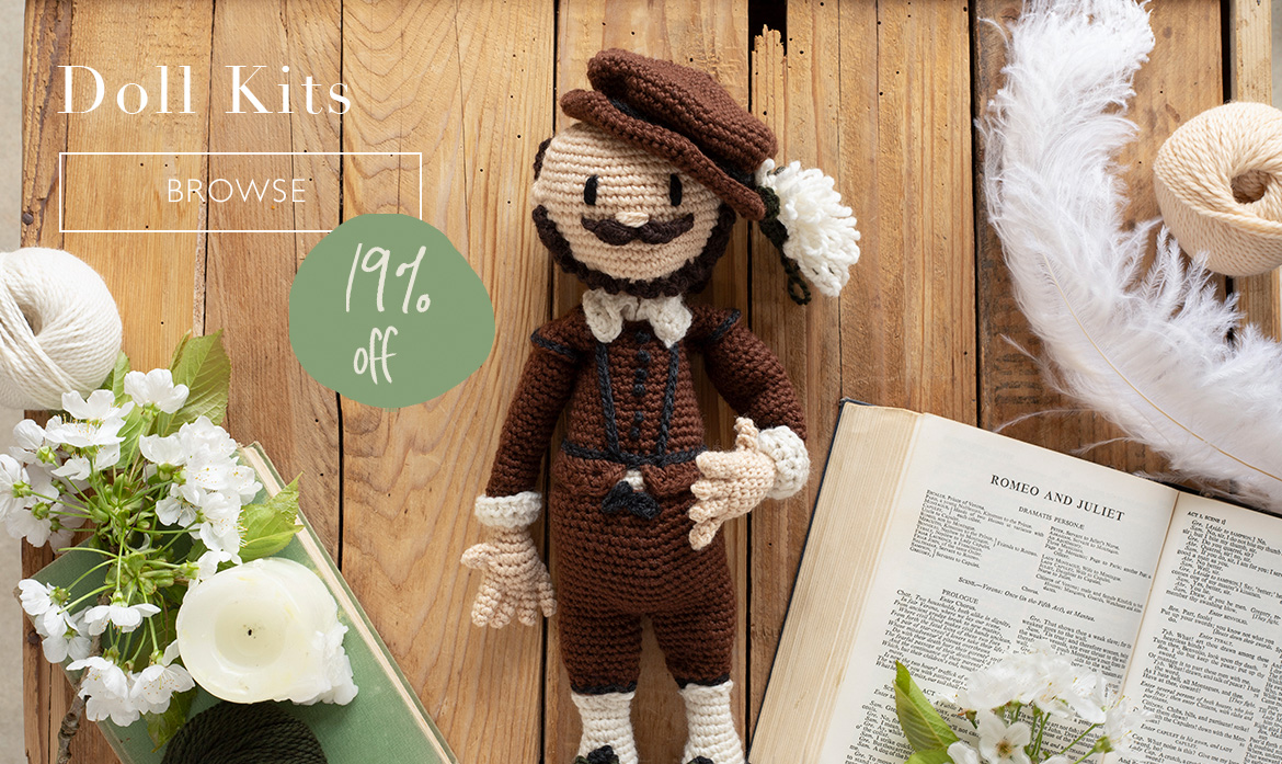 Doll kits crochet patterns william shakespeare discount toft